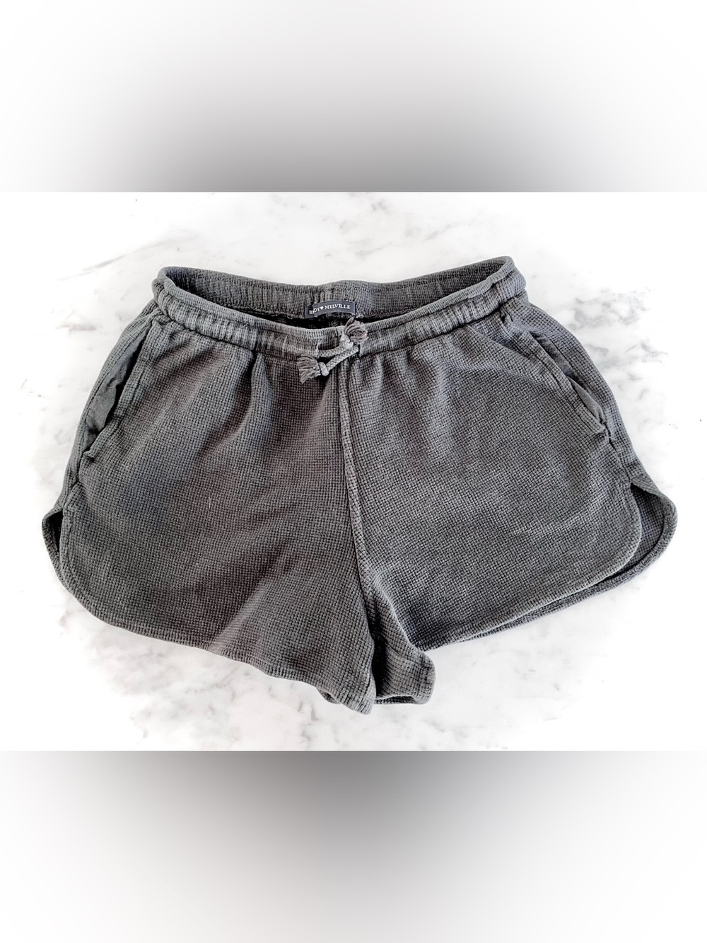 Brandy Melville Black Waffle Knit Shorts- one size